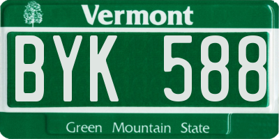 VT license plate BYK588