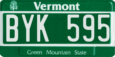 VT license plate BYK595