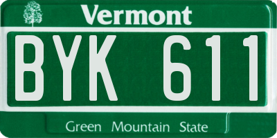 VT license plate BYK611