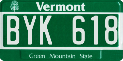 VT license plate BYK618