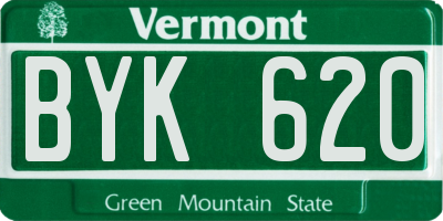 VT license plate BYK620