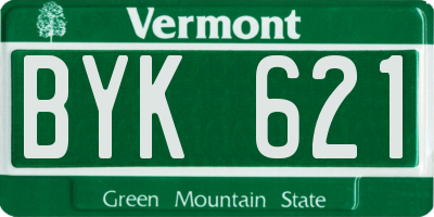 VT license plate BYK621