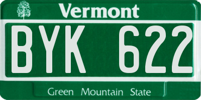 VT license plate BYK622