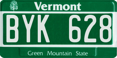 VT license plate BYK628
