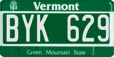 VT license plate BYK629