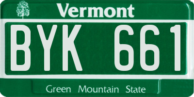 VT license plate BYK661