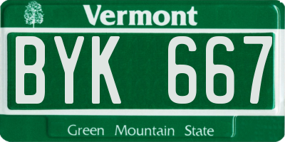 VT license plate BYK667