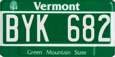 VT license plate BYK682