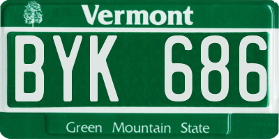 VT license plate BYK686