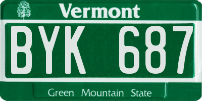 VT license plate BYK687