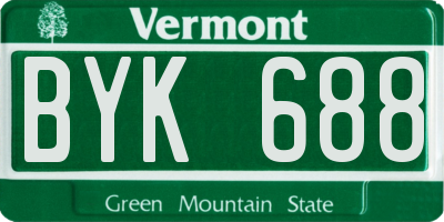 VT license plate BYK688