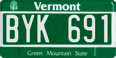 VT license plate BYK691