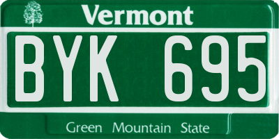 VT license plate BYK695
