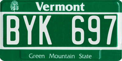 VT license plate BYK697