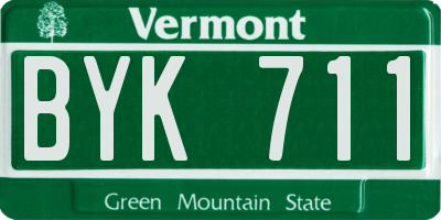 VT license plate BYK711