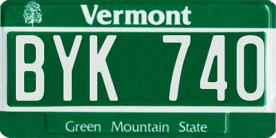 VT license plate BYK740