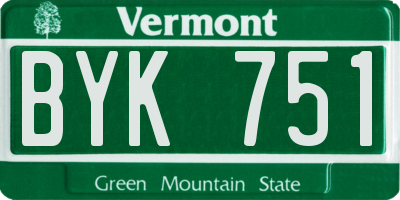 VT license plate BYK751