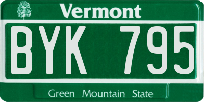 VT license plate BYK795