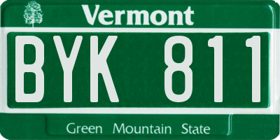VT license plate BYK811
