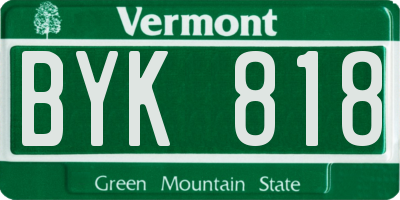 VT license plate BYK818