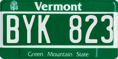 VT license plate BYK823