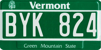 VT license plate BYK824