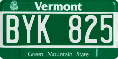 VT license plate BYK825