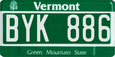 VT license plate BYK886