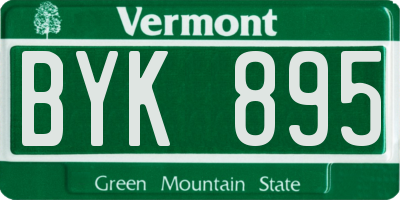 VT license plate BYK895