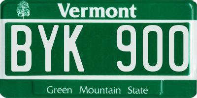 VT license plate BYK900