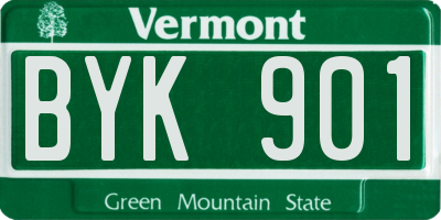 VT license plate BYK901