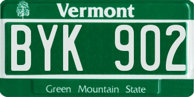 VT license plate BYK902