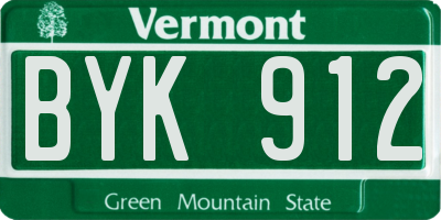 VT license plate BYK912