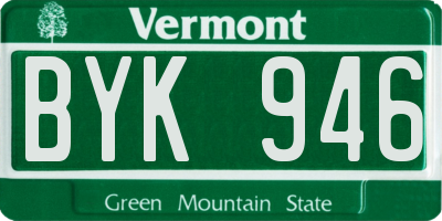 VT license plate BYK946