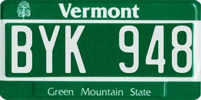 VT license plate BYK948