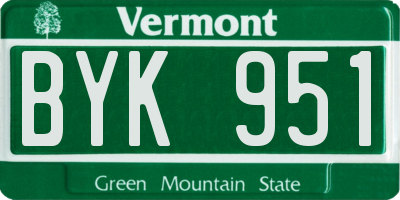 VT license plate BYK951