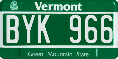 VT license plate BYK966