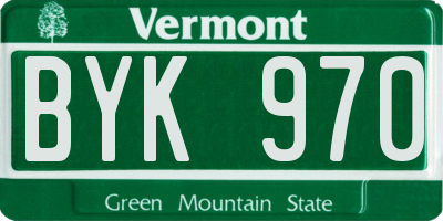 VT license plate BYK970