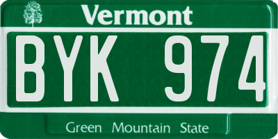 VT license plate BYK974