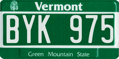 VT license plate BYK975