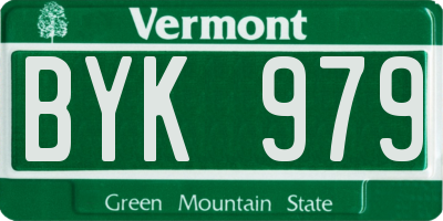 VT license plate BYK979