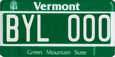VT license plate BYL000