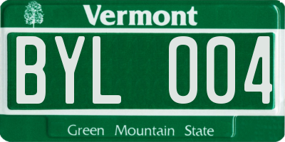 VT license plate BYL004