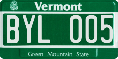 VT license plate BYL005