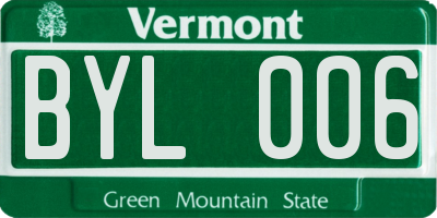 VT license plate BYL006