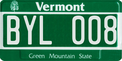 VT license plate BYL008