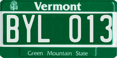VT license plate BYL013