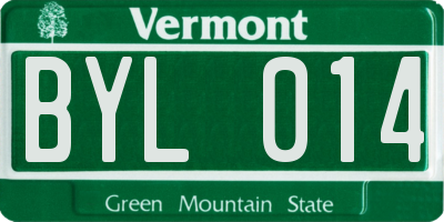 VT license plate BYL014