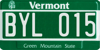VT license plate BYL015