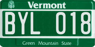 VT license plate BYL018